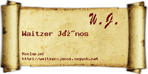 Waitzer János névjegykártya